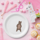 ブラウンベモダンアミニマルーシャワー誕生日プレート ペーパープレート (パーティー)