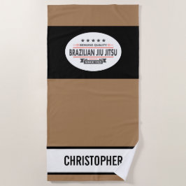 ブラウンベルトBJJ品質1925ジム道場から ビーチタオル