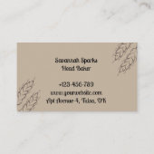 ブラウンベーカリーコラージュウィスクビジネスカード 名刺 (裏面)