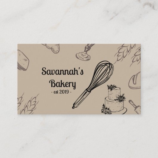 ブラウンベーカリーコラージュウィスクビジネスカード 名刺 (正面)