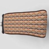 ブラウンベージュアーストーンマッドクロススタイル ゴルフヘッドカバー (正面)