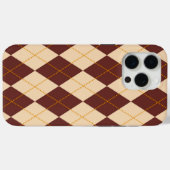 ブラウンベージュオータム秋アーガイルダイヤモンドパターン Case-Mate iPhoneケース (裏面 (横))