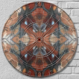 ブラウンベージュクリームグレーのオレンジ色の抽象芸術水色 ダーツボード