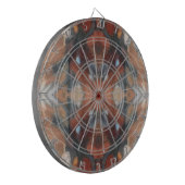 ブラウンベージュクリームグレーのオレンジ色の抽象芸術水色 ダーツボード (正面左)