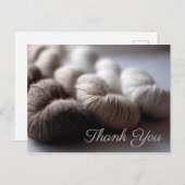 ブラウンベージュクリーム色アルパカ糸ありがとう ポストカード (正面/裏面)