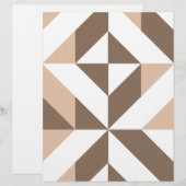 ブラウンベージュジオメトリックキューブスクラップブック紙 (正面/裏面)