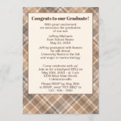 ブラウンベージュタータンチェックプライド卒業発表 案内状 (裏面)