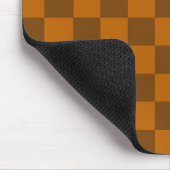 ブラウンベージュブ市松模様にロックプリント マウスパッド (コーナー)