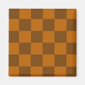 ブラウンベージュブ市松模様にロックプリント マグネット (正面)