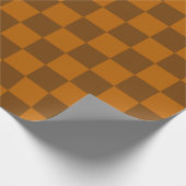 ブラウンベージュブ市松模様にロックプリント ラッピングペーパー (角)