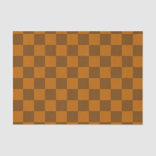 ブラウンベージュブ市松模様にロックプリント 薄葉紙 (正面)