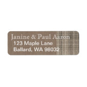 ブラウンベージュプレイド差出人住所ラベル ラベル (正面)