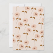 ブラウンベージュレトロひまわりパターン保存日付 招待状 (裏面)