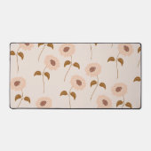 ブラウンベージュレトロY2Kヒッピーひまわり模様 デスクマット (正面)