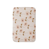 ブラウンベージュレトロY2Kヒッピーひまわり模様 バスマット (正面縦)