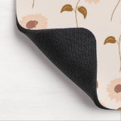 ブラウンベージュレトロY2Kヒッピーひまわり模様 マウスパッド (コーナー)