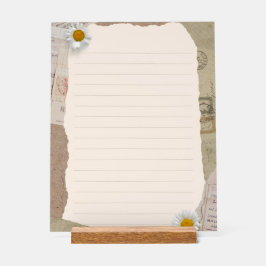 ブラウンベージュヴィンテージのスクラップブックの行付きノート アクリルサイン