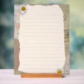 ブラウンベージュヴィンテージのスクラップブックの行付きノート アクリルサイン (ニュートラル)