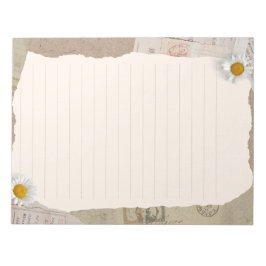 ブラウンベージュヴィンテージのスクラップブックの行付きノート ノートパッド