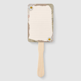 ブラウンベージュヴィンテージのスクラップブックの行付きノート ハンドファン