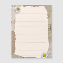 ブラウンベージュヴィンテージのスクラップブックの行付きノート マグネット招待状