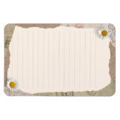 ブラウンベージュヴィンテージのスクラップブックの行付きノート マグネット (横)