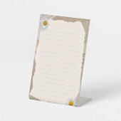 ブラウンベージュヴィンテージのスクラップブックの行付きノート 台座サイン (正面)