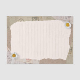 ブラウンベージュヴィンテージのスクラップブックの行付きノート 薄葉紙