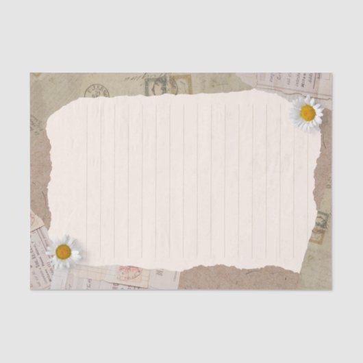 ブラウンベージュヴィンテージのスクラップブックの行付きノート 薄葉紙 (正面)