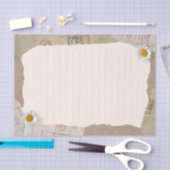 ブラウンベージュヴィンテージのスクラップブックの行付きノート 薄葉紙 (クラフト)