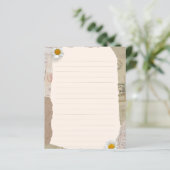 ブラウンベージュヴィンテージスクラップブックラインノート紙 (スタンド正面)