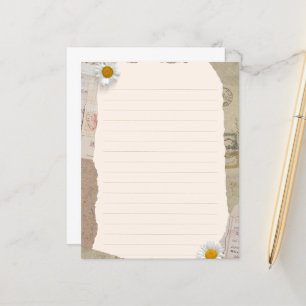 ブラウンベージュヴィンテージスクラップブックラインノート紙