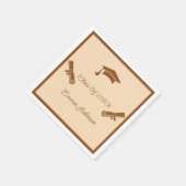 ブラウンベージュ卒業カスタム紙 スタンダードカクテルナプキン (角)