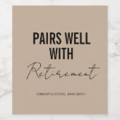 ブラウンベージュ定年ワインラベル ワインラベル (シングルラベル)