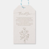 ブラウンベージュ書道ボホボタニカルサンキュー ギフトタグ (裏面)