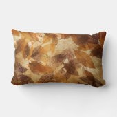 ブラウンベージュ金ゴールドリースオータムリネン クッション (裏面)