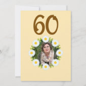 ブラウンベージュ60誕生日ひまわりシンプル花 招待状 (裏面)