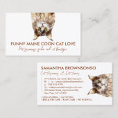 ブラウンペットシッおもしろいツメーンクーンキャット 名刺 (正面/裏面)