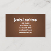 ブラウンペット座り犬歩くウォーカー名刺 名刺 (裏面)