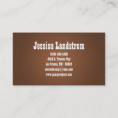 ブラウンペット座り犬歩くウォーカー名刺 名刺 (裏面)