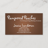 ブラウンペット座り犬歩くウォーカー名刺 名刺 (裏面)