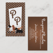 ブラウンペット座り犬歩くウォーカー名刺 名刺 (正面/裏面)