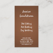 ブラウンペット座り犬歩くウォーカー名刺 名刺 (裏面)