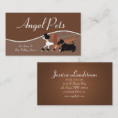 ブラウンペット座り犬歩くウォーカー名刺 名刺 (正面/裏面)