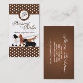 ブラウンペット着席犬の歩くの歩行者の名刺 名刺 (正面/裏面)