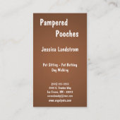 ブラウンペット着席犬の歩くの歩行者の名刺 名刺 (裏面)