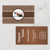 ブラウンペット着席犬の歩くの歩行者の名刺 名刺 (正面/裏面)