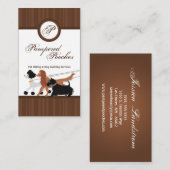 ブラウンペット着席犬の歩くの歩行者の名刺 名刺 (正面/裏面)