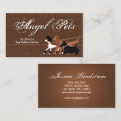 ブラウンペット着席犬の歩くの歩行者の名刺 名刺 (正面/裏面)