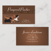 ブラウンペット着席犬の歩くの歩行者の名刺 名刺 (正面/裏面)